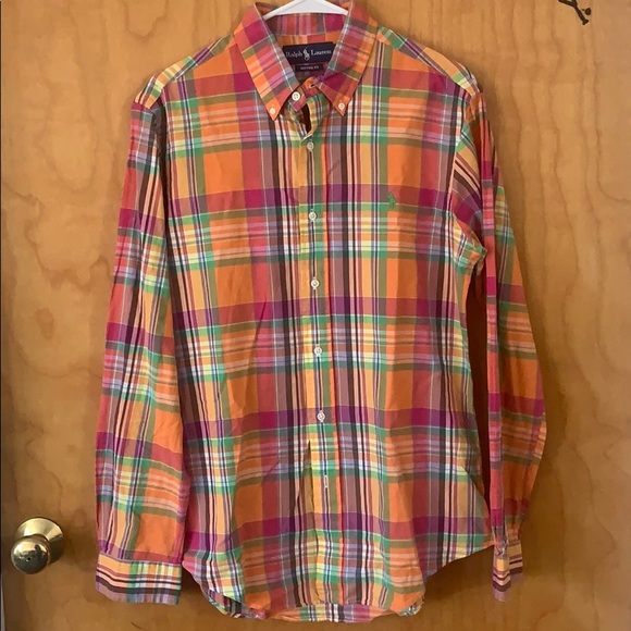 POLO RALPH LAUREN SHIRT SIZE MEDIUM MULTI COLOR - Picture 1 of 4